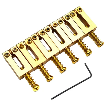 6 комплектов седла для бриджа для электрогитары из цельной латуни Bridge Bridge Code String Pull String Code String Saddle (золото)