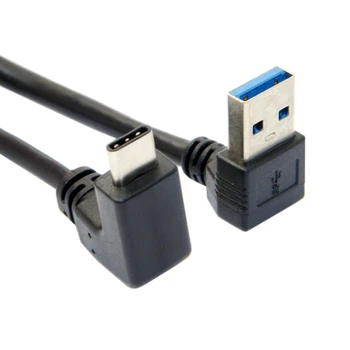 Cablecc CYSM 100 см USB 3.1 Type C USB-C Вверх и вниз под Углом 90 Градусов Вниз Мужской Кабель для Передачи данных для Ноутбуков, Планшетов и Телефонов