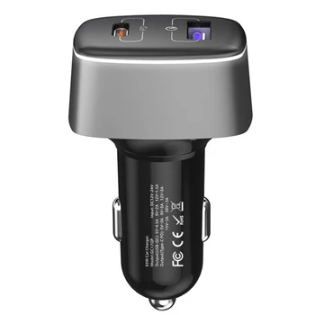 Автомобильное Зарядное Устройство Type C PD 83 Вт LED Dual USB + QC 3.0 Кабель-Адаптер Для Быстрой Зарядки Iphone 12 11 Pro Max 6 7 8 X Huawei