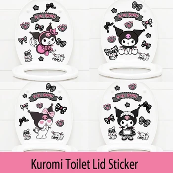Наклейка на туалет Kawaii Sanrio Kuromi My Melody, водонепроницаемая, износостойкая, для ванной комнаты в общежитии, для дня рождения, Рождественский подарок