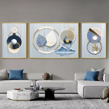 оригинальный, современный и минималистичный фон для дивана, настенная живопись, высококлассный и грандиозный триптих.