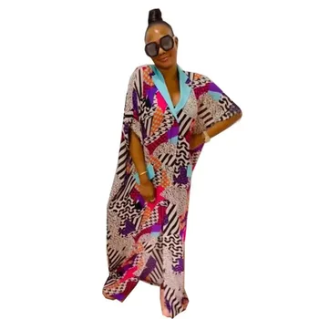 Африканские Платья Для Женщин Элегантный Полиэстер Мусульманская Мода Абайи Дашики Халат Кафтан Длинное Платье Макси Турецкая Африка 2024 Новый