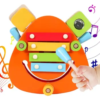 Набор деревянных музыкальных инструментов Набор деревянных музыкальных перкуссий для детей с гладкими углами Обучающая музыкальная игрушка для праздников Birthda