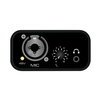 Независимый усилитель, высокочувствительный аудио-адаптер для микрофона в реальном времени, совместимый с конденсаторным микрофоном