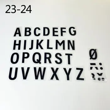 23-24белый Английский набор именных букв ручной работы, белые черные буквы A-Z, выглаженные гладью
