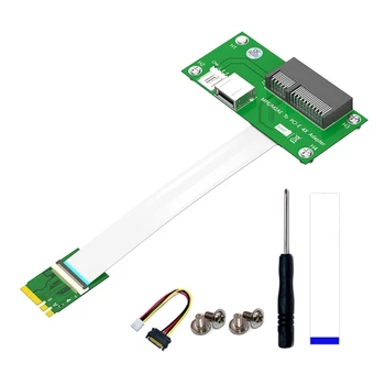 NGFF M.2 Key A/E для подключения карты PCIExpress USB 2.0 с Удлинительным Кабелем FPC 4Pin Power Magnetic Pad Горизонтальная Установка