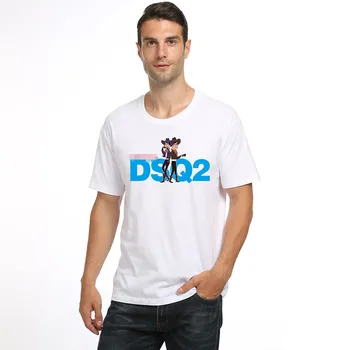 Бренд DSQ2 и аниме с Ковбойским принтом, Женская Мужская хлопковая спортивная футболка с круглым вырезом и коротким рукавом, комфортная рубашка