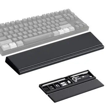 Игровая обивка клавиатуры Кожаная накладка для запястий Эргономичная губчатая клавиатура с эффектом памяти для геймера с футляром для хранения на рабочем столе