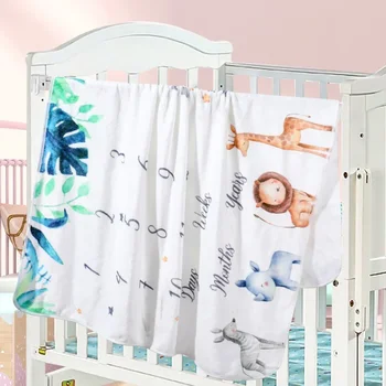 Одеяло Milestone Детское Фланелевое одеяло для фотосъемки новорожденных Одеяло для фотосъемки Роста ткани Памятное одеяло