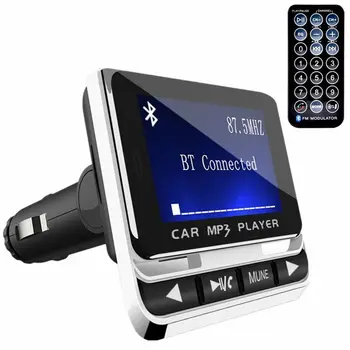 FM12B 1,44-дюймовый ЖК-дисплей Bluetooth Автомобильный MP3-плеер, Беспроводной FM-передатчик, Радиоадаптер, Автомобильное зарядное устройство USB, Пульт дистанционного управления