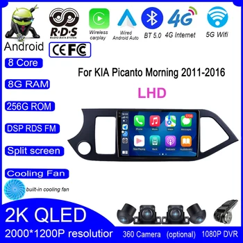 Для KIA Picanto Morning 2011-2016 Автомобильная Мультимедийная Радиосистема Android Автоматическая Навигация Carplay Bluetooth Плеер Интеллектуальный