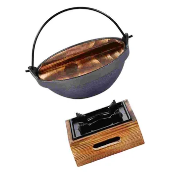 Походная кастрюля Сукияки, походная печь, Прочная кастрюля для супа, Чугунная плита с антипригарным покрытием, большой емкости