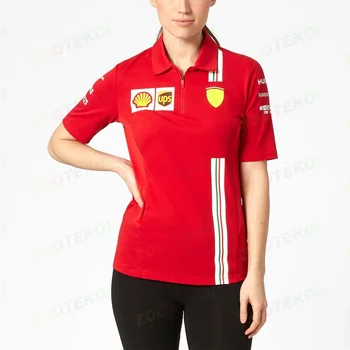 Женская футболка Поло Команды 2023 F1 Racing Motorcycle С Коротким Рукавом Formula One Team Store, Сухая И Дышащая