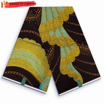 Grand Super 100% Хлопок, Африканская восковая ткань, высококачественная Восковая печать, Анкара, ткань для шитья, 6 ярдов, женская ткань VLS2056
