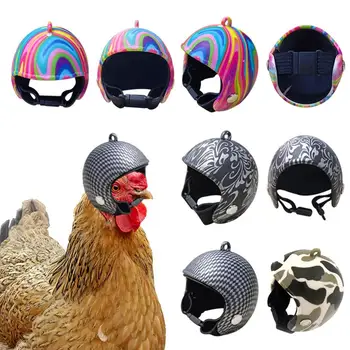 Куриный Шлем Регулируемый Безопасный Удобный Милый Защитный Куриный Головной Убор Для Маленьких Птиц Защита От Солнца И Дождя Зоотовары