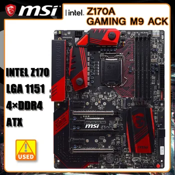 1151 Материнская плата MSI Z170A GAMING M9 ACK DDR4 64GB Intel Z170 USB3.1 PCI-E 3.0 2 × M. 2 SATA III HDMI ATX Для процессора i5-6500 i3-6100