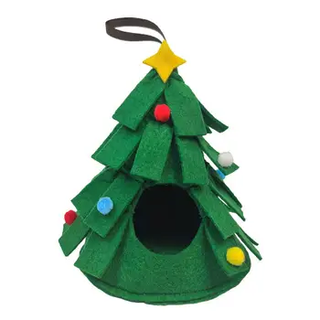 Прочное гнездо для домашних животных, легкий Полностью закрытый дизайн, форма Рождественской елки, хомяк, морские свинки, спящий домик-гнездо, сохраняющий тепло