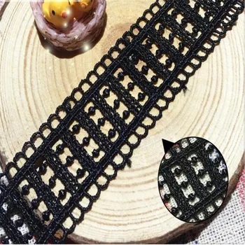 Качественный хлопок, растворимая вышивка по краю 2 см, черное кружево, материалы для рукоделия