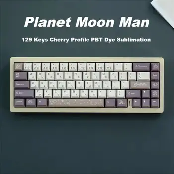 129 Клавиш GMK Galaxy Planet Moon Man Cherry Profile PBT Keycap Сублимационный Краситель Keycap для Переключателей Cherry MX Механическая Клавиатура