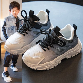 Детская обувь Damyuan больших размеров, удобные кроссовки, Дышащая сетчатая обувь, Модная обувь для мальчиков, нескользящая обувь для девочек