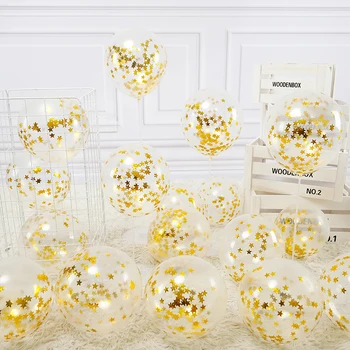 10шт 12-дюймовых латексных шаров с конфетти в виде золотой звезды, украшения для вечеринки с Днем рождения Для детей, взрослых, мальчиков, девочек, для душа ребенка, свадебные принадлежности