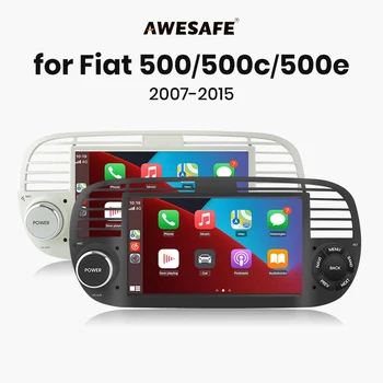 AWESAF Android 12 Автомагнитола Для FIAT 500 Abarth 2007 -2015 Мультимедиа GPS Навигация Поддержка авторадио Carplay DAB Universal 7