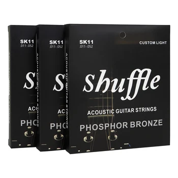 Струны для фолк-гитары Shuffle SK11 из шестиугольного сплава, высокоуглеродистой стали, фосфорной бронзы, струны для акустической гитары, аксессуары для гитар