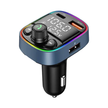 Автомобильный Bluetooth 5.0 Mp3-плеер Fm С двойным цифровым дисплеем Позволяет подключать два мобильных телефона, автомобильное зарядное устройство Pd20W + Qc18W для быстрой зарядки