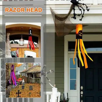 Ветрозащитный Носок На Хэллоуин Halloween Wind Lamp Ghost Sock Decorations Outdoor 39 Дюймов Прочный Ветрозащитный Носок Для улицы Сборка Не Требуется