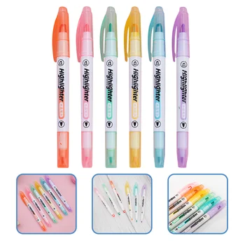 Двусторонний маркер Многоцветная ручка Портативный маркер для заметок Пластиковая роспись разных цветов