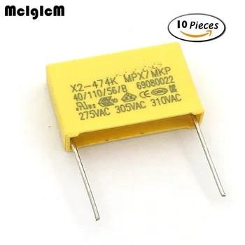 MCIGICM 10шт конденсатор 470nF X2, конденсатор 275 В переменного тока, 22,5 мм X2, конденсатор из полипропиленовой пленки 0,47 мкФ