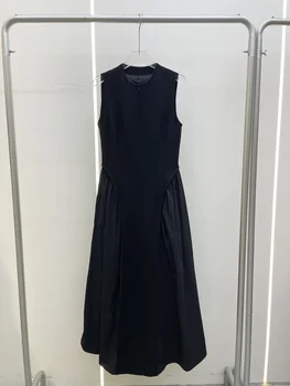 Простроченное силуэтное платье с застежкой-молнией спереди, летняя новинка 2023 года, хит продаж 0309