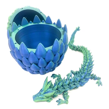 Яйцо дракона - украшения из яиц-сюрпризов с гибким перламутровым драконом, подарок с 3D-принтом.Для детей подберите прочный и простой в установке подарок.