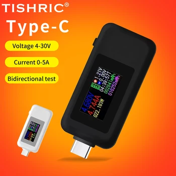 Type-c USB Двунаправленный Тестер 4-30 В 0-5A USB Тестер напряжения Тока ЖК-дисплей Цифровой Вольтметр Измерение тока