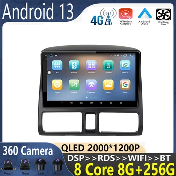 9 дюймов для Honda CR-V 2 2001-2006 Android 13 Автомобильный радиоприемник, мультимедийный видеоплеер, Навигация, стерео Carplay GPS WIFI + 4G QLED BT