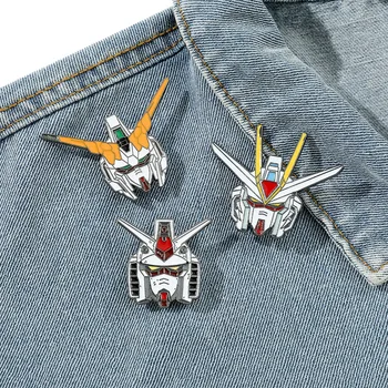 Аниме GUNDAM Брошь Ювелирные изделия RX-0 Freedom Gundam Эмалевая Пуговица Значок для одежды на лацкане Рюкзак Булавки Аксессуары Игрушки