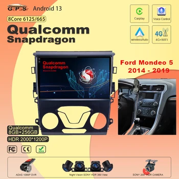 Android 13 Для Ford Mondeo 5 Fusion 2012 - 2014 Высокопроизводительный процессор Qualcomm Snapdragon HDR QLED-экран Мультимедийный плеер GPS