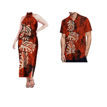 Новые Индивидуальные Полинезийские Племенные Традиционные Платья Без Рукавов Samoa Tonga Maxi Dress В Тон Мужской Рубашке
