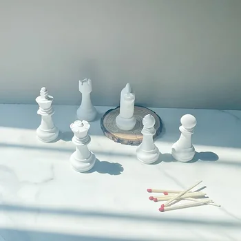3D Международная шахматная силиконовая форма DIY Expoy Глиняные формы из эпоксидной смолы для полимерной свечной штукатурки