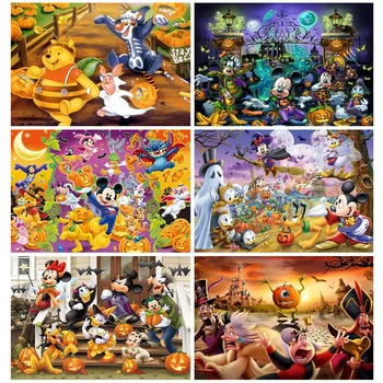 Хэллоуин Алмазное искусство Disney 5D Алмазная живопись Микки и Минни Наборы для Вышивки крестиком Мозаичная картина Украшение стен дома Подарок