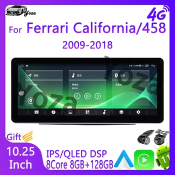Yoza Carplay Автомагнитола Для Ferrari California 458 2009-2018 Android11 Мультимедийный Плеер с Сенсорным Экраном GPS Навигация Стерео WIFI