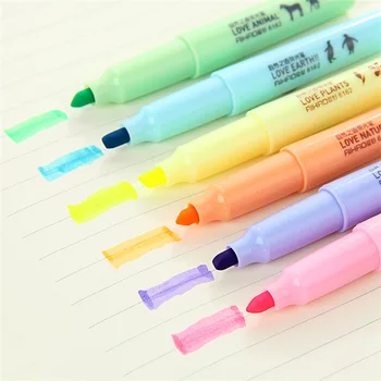 6 различных цветов канцелярских принадлежностей свежая и креативная маркерная ручка маркерная ручка цветная акварель блокнотный маркер маркерная ручка