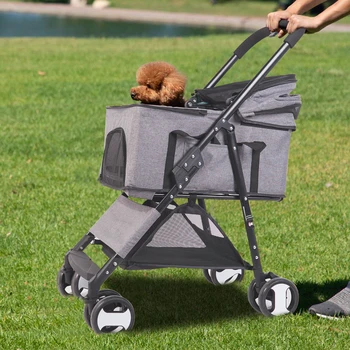 Большая коляска для домашних животных, детская коляска, Переноска для собак, прицеп, Прогулочная коляска для путешествий со съемной тележкой для переноски 30 кг