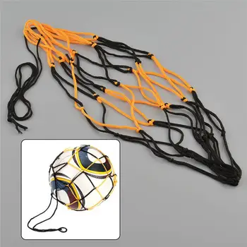 Прочная стандартная черно-желтая нейлоновая сетка для переноски мяча, сетка для волейбола, баскетбола, футбола, мультиспортивной игры