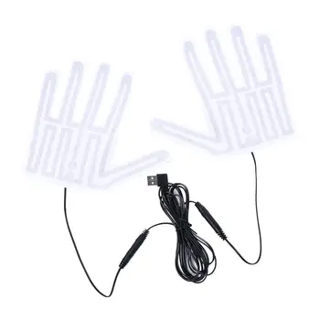 Перчатки с подогревом 5 В, Лыжные перчатки с пятью пальцами, нагревательный лист для перчаток, электрическая нагревательная пленка, перчатки с USB-подогревом, грелка для перчаток, грелка для перчаток