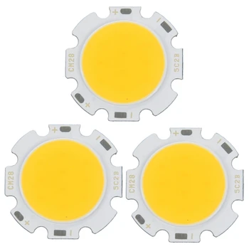 3X5 Вт чип-светильник, круглый COB, супер яркий светодиодный светильник, светодиодные лампы, теплый белый DC15-17V