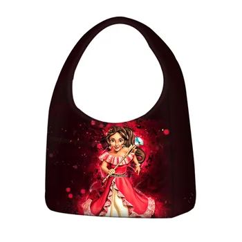 Disney Elena of Avalor Princess Tote Многоразовые сумки через плечо Женские повседневные сумки для девочек Портативная сумка для покупок Дорожная сумка