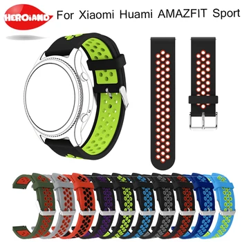 22 мм силиконовый двухцветный дышащий сменный ремешок для часов Браслет Ремешок для Xiaomi Huami Amazfit sport Strap Watch