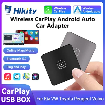 Голосовой Ассистент Hikity Carplay Ai Box Беспроводной Адаптер CarPlay Apple Dongle Plug Play Для Kia Volkswagen Toyota Peugeot Volvo