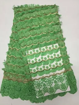 Зеленая африканская бархатная кружевная ткань с вышивкой бисером Тюлевая кружевная ткань высокого качества Французское кружево с камнями для платья D8552